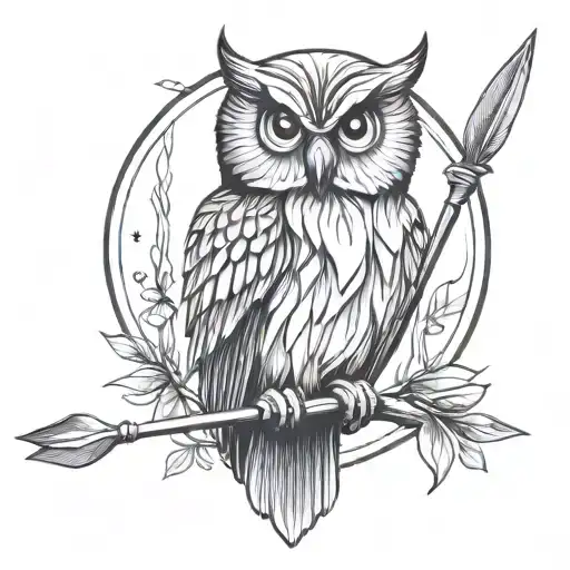 Athena Owl With Spear