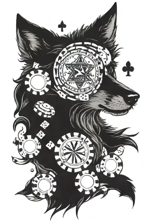 Thanatos Wolf And Poker Chips
