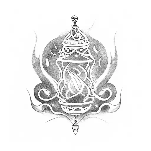 Fenix Coming Out From Inside Of A Hourglass