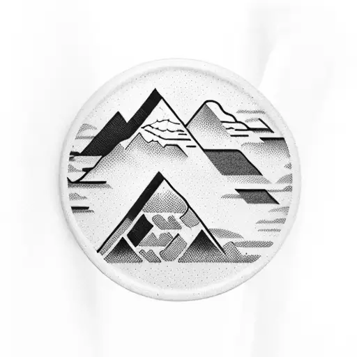 A Coffee Mug With A Mountain Landscape Inside