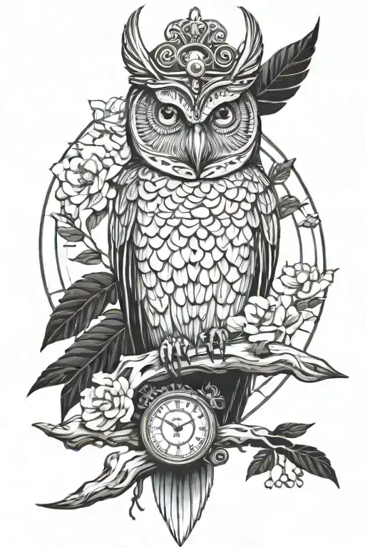 Athena And Her Owl Perched On Top