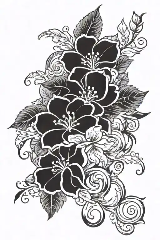 Automotive Car Parts And Floral Patterns