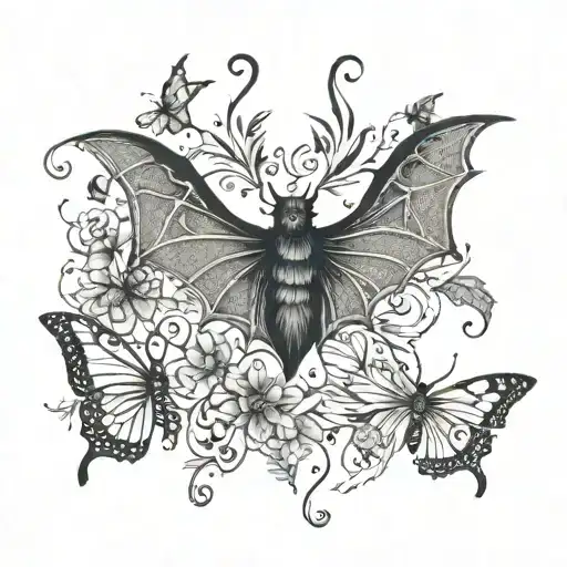 Bat And Butterfly