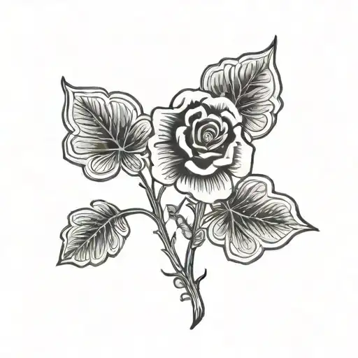 Rose With Clover Leaf