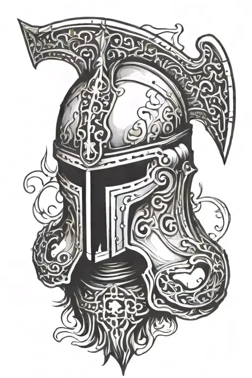 Crusader Helmet Single Wing Broken Sword