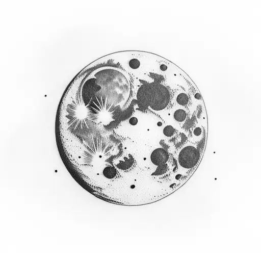 Moon With A Thin Line Below