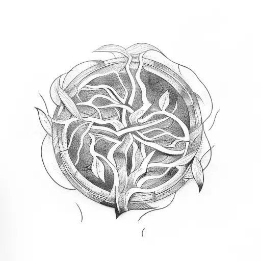 Black Vines Surrounding A Wheel