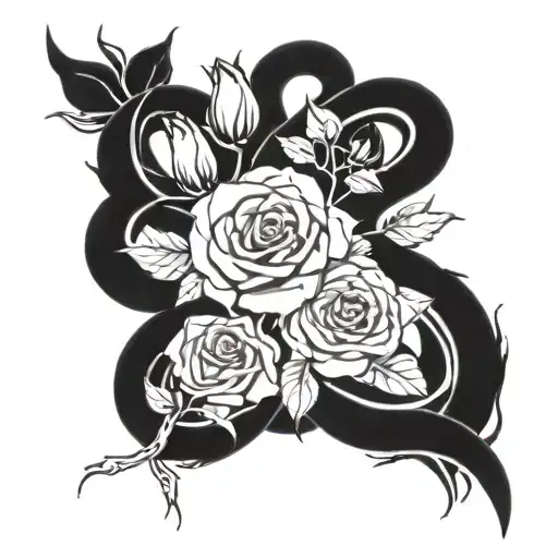 Snake Roses Bamboo Forest