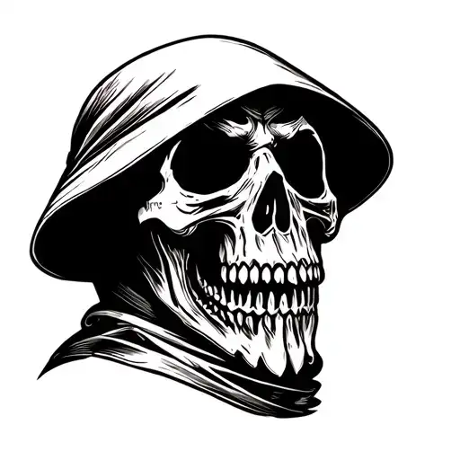 Grim Reaper Head American Traditional
