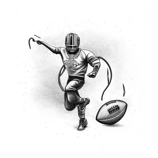 A Group Of Friends Playing Football With Welding Tools