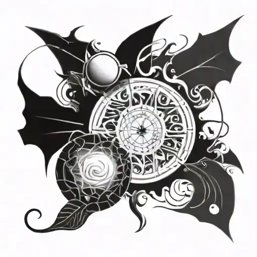 A Tattoo Design Featuring All 7 Deadly Sins Symbolized In A Unique And Abstract Way