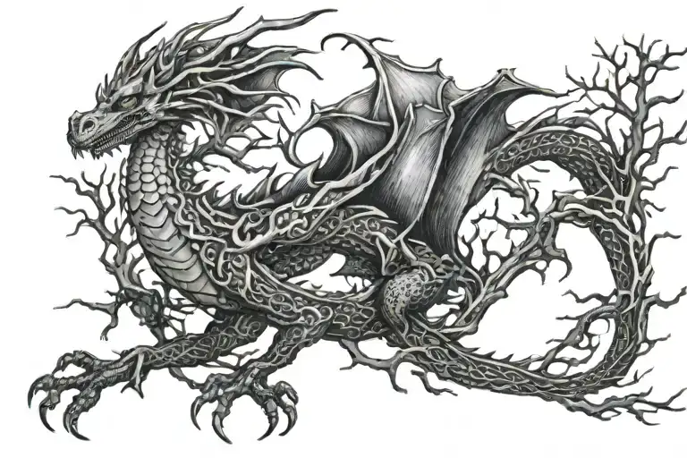 Dragon Long Limb With Twigs