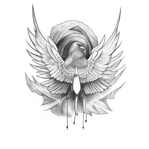 Crow With Spread Wings