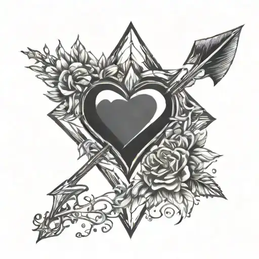 Arrow And Heart In Arrow Design