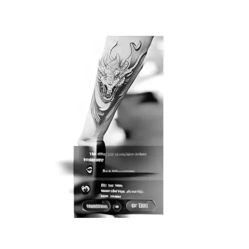 A Tattoo Of A Dragon On A Person's Arm