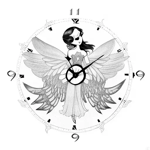 Fairy With Wings That Resemble A Clock