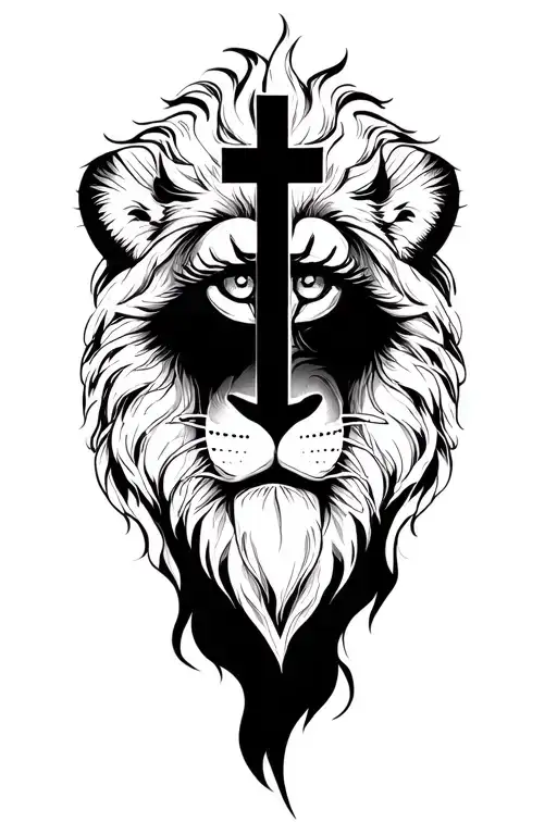 Lion With Cross In Eye