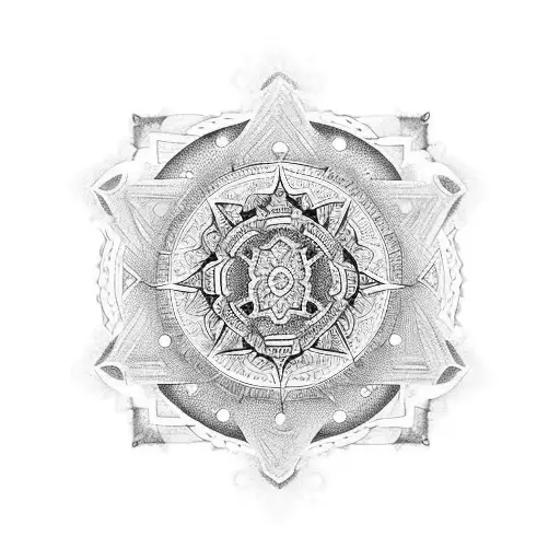 Cover Up Of Big Jesus Cross With Mandalas And Boho Ehapes Tattoo