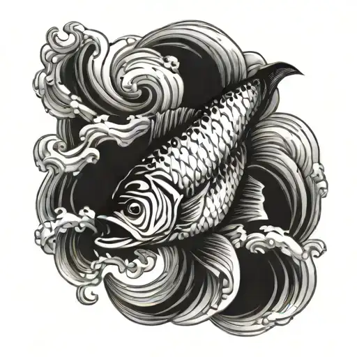 Largemouth Bass In Water Waves