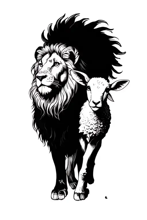 Lion And Lamb 3 Crosses