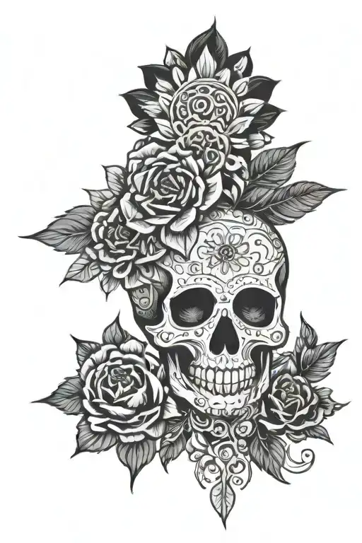 Mandala And A Skull