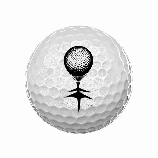 Golf Ball And Formula 1 Checkered Flag Merged Together
