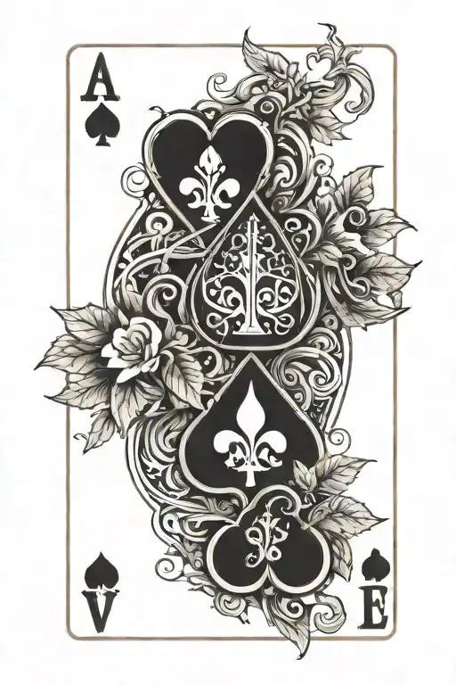 Ace Playing Card Wrapped In Vines