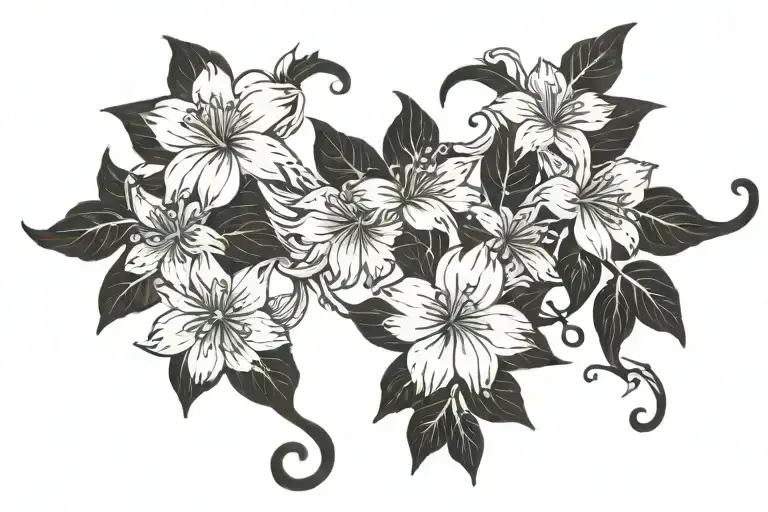 Flowers On A Vine Intertwined