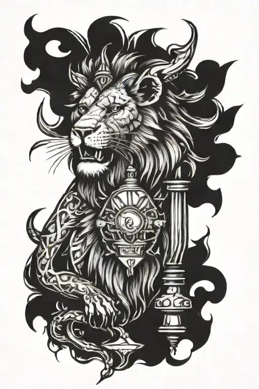 Lion With Miner's Lamp