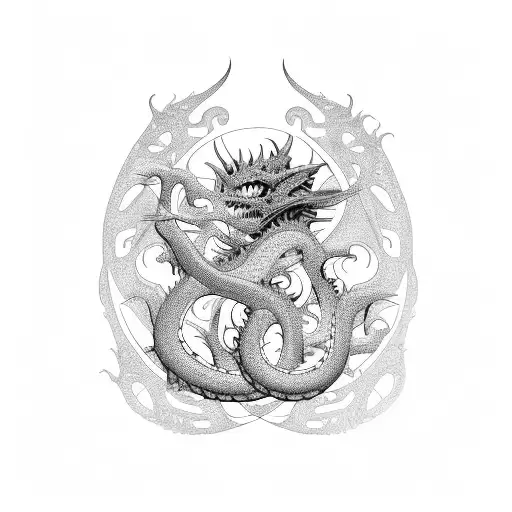 Plants And Dragons Asian Futuristic Style