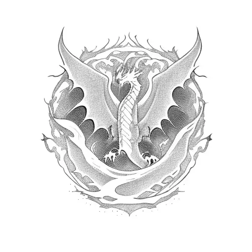 Phoenix With Dragon In Flames