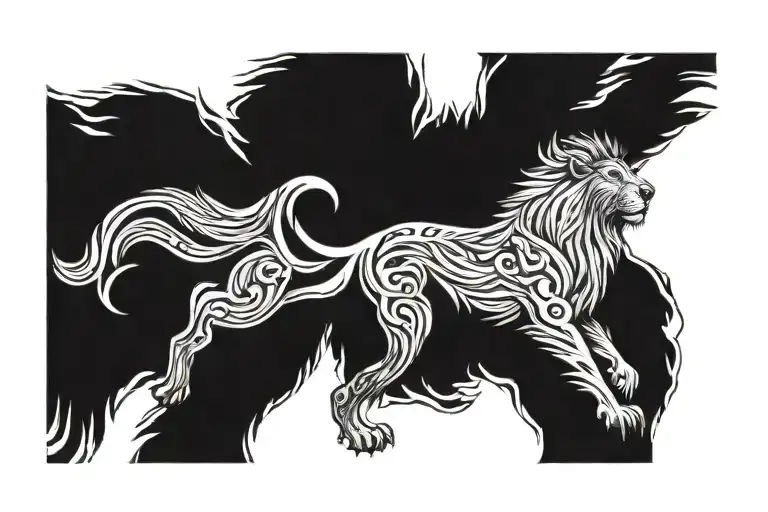 Lion With Wings Spread Wide