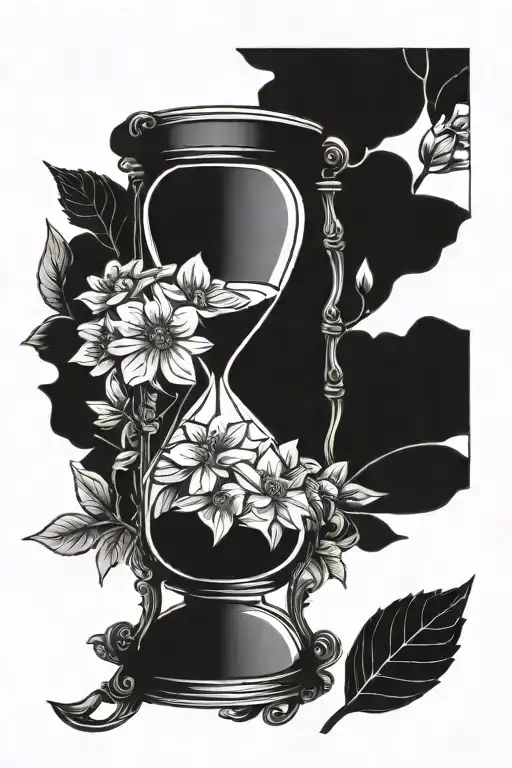 Hour Glass With Dainty Flowers