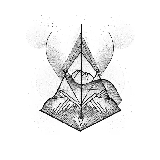 Musical Notes Intertwined With The Outline Of A Mountain Range