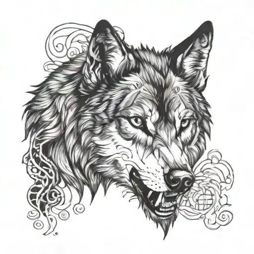 Wolf With A Girl That Means Pain Comes Strength