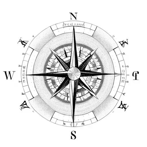A Compass Surrounded By K-pop Symbols And Lyrics