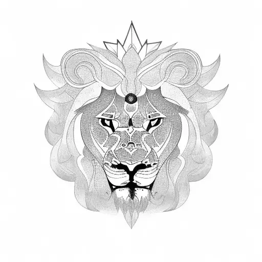 Twin Lions And Mandala