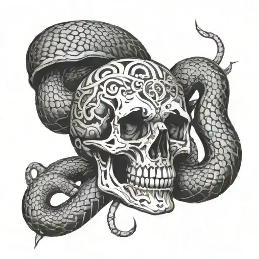 Skull And Snake Wrapped