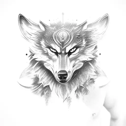 Statue Emperor Fighting Wolf