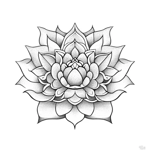Lotus Flower With Intricate Thai Patterns