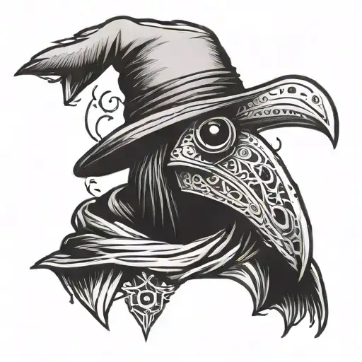 Plague Doctor With Crow On His Shoulder