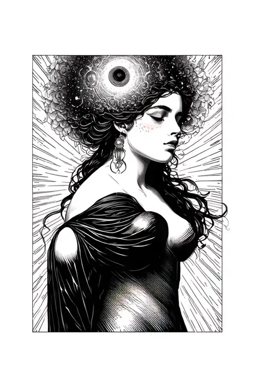 Female Body With A Universal Coming Out In Your Head