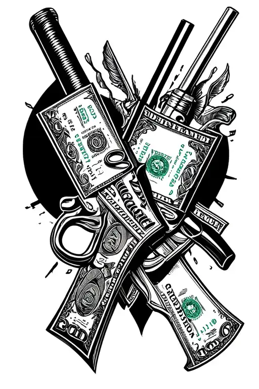Money Tattoe Drugs Weapons Success And Fortune