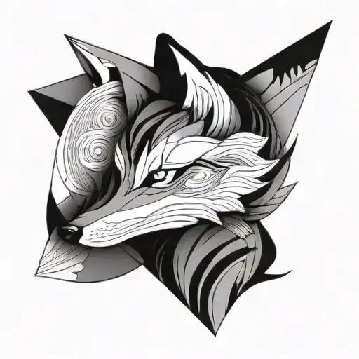 Abstract Japanese Fox
