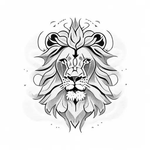 Lion Face Half In Flowers With Gandalf Quote Woven In And Something With Pretzels