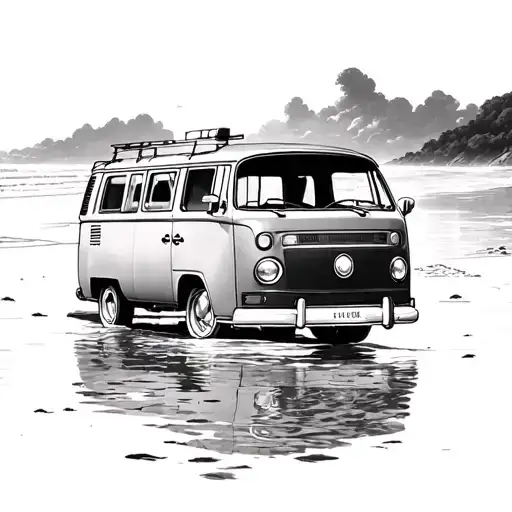 A Van On A Heavenly Beach In Siargio