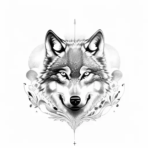 A Wolf Driving A Vintage Car With Music Notes Trailing Behind