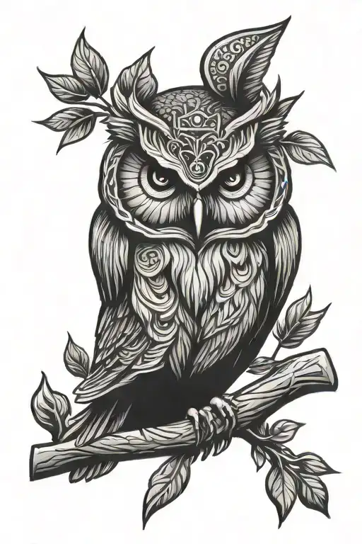 Owl And Free Mason Symbol