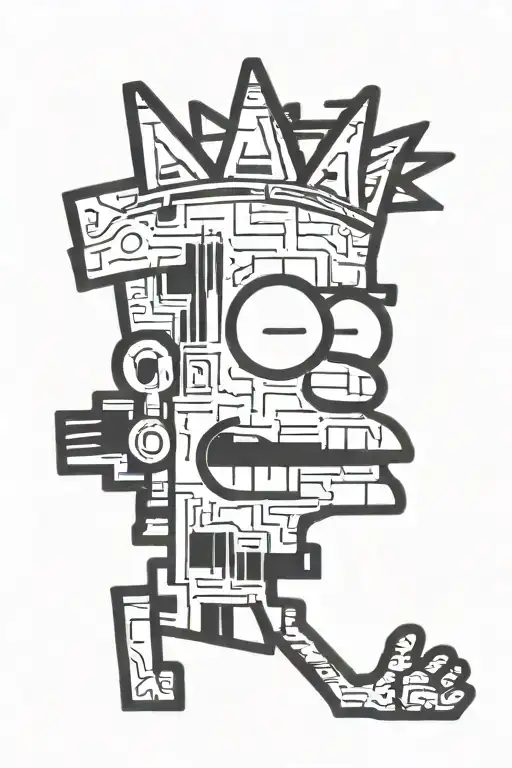 Homer Simpson In Style Of Basquiat Crown