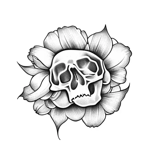 Flowers With Skull